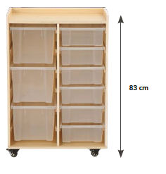 [110096] Mobiles Stauregal mit 3 großen und 6 kleinen Transparentboxen°#´°°#