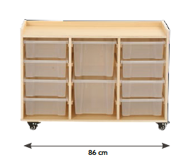 [110098] Mobiles Stauregal mit 2 großen und 8 kleinen Transparentboxen°#´°°#