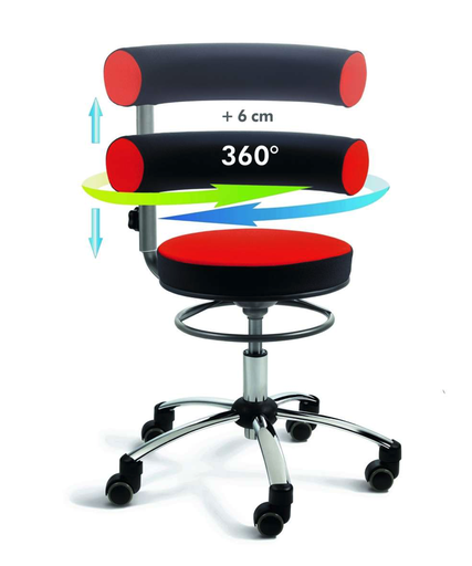 [115014] Sanus Gesundheitsstuhl mit höhenverstellbarer Lehne*#* Sitzhöhe: , Bezug: , Farbe: , Rollen: 